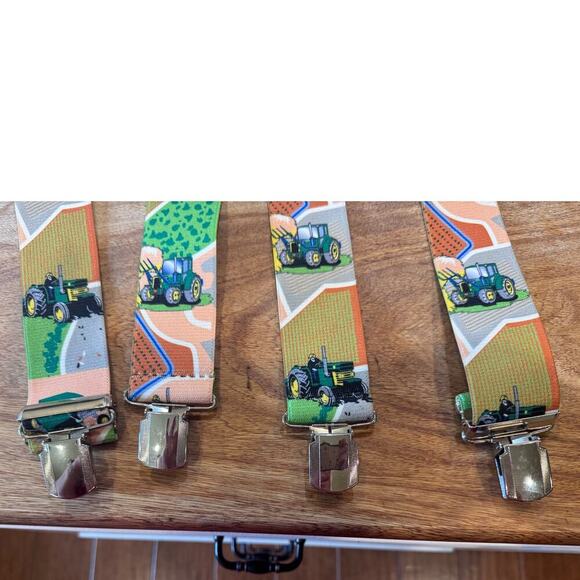 Suspender Store Green Tractor Suspenders 2" Wide Elastic X Back Pin Clip 60 inch - Picture 4 of 6